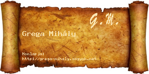Grega Mihály névjegykártya